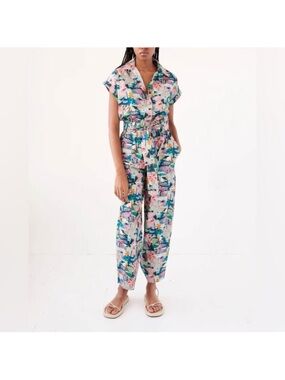 Chufy Women's Size Medium Nama Organic Cotton Jumpsuit Daii Green floral